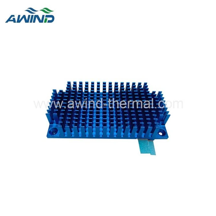 Blue Anodize AL6063 Heatsink Untuk IPC